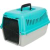Transportní box CAPRI XXS: 26 x 25 x 39cm, max.do 4 kg – tyrkys/světlešedá